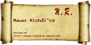 Mauer Richárd névjegykártya