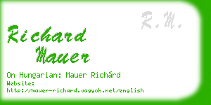 richard mauer business card